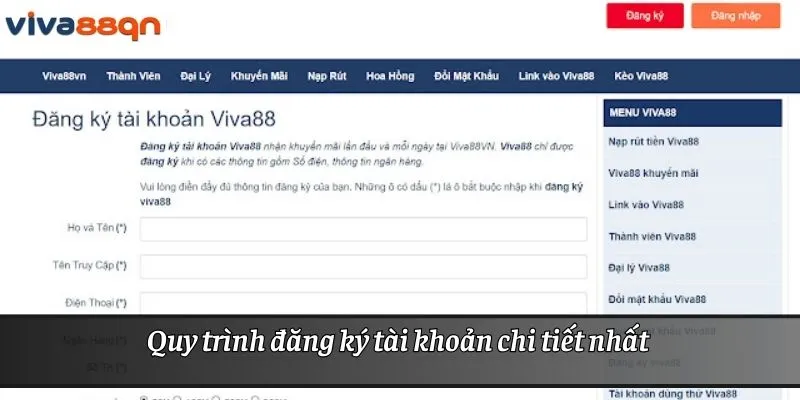 Quy trình mở ID cược Viva88 với các bước chi tiết