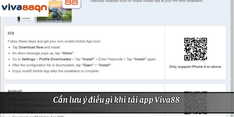Cần lưu ý điều gì khi tải app Viva88